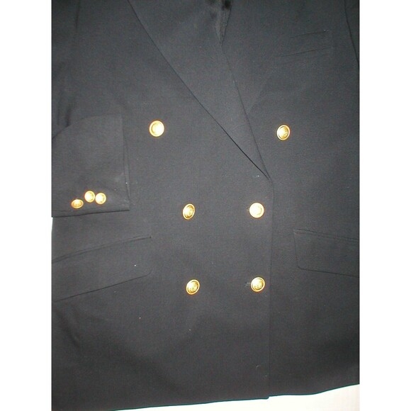 Nice Womens Blazer Jacket Vintage Corbin Collection USA 12 Black Gold Buttons - Picture 5 of 6